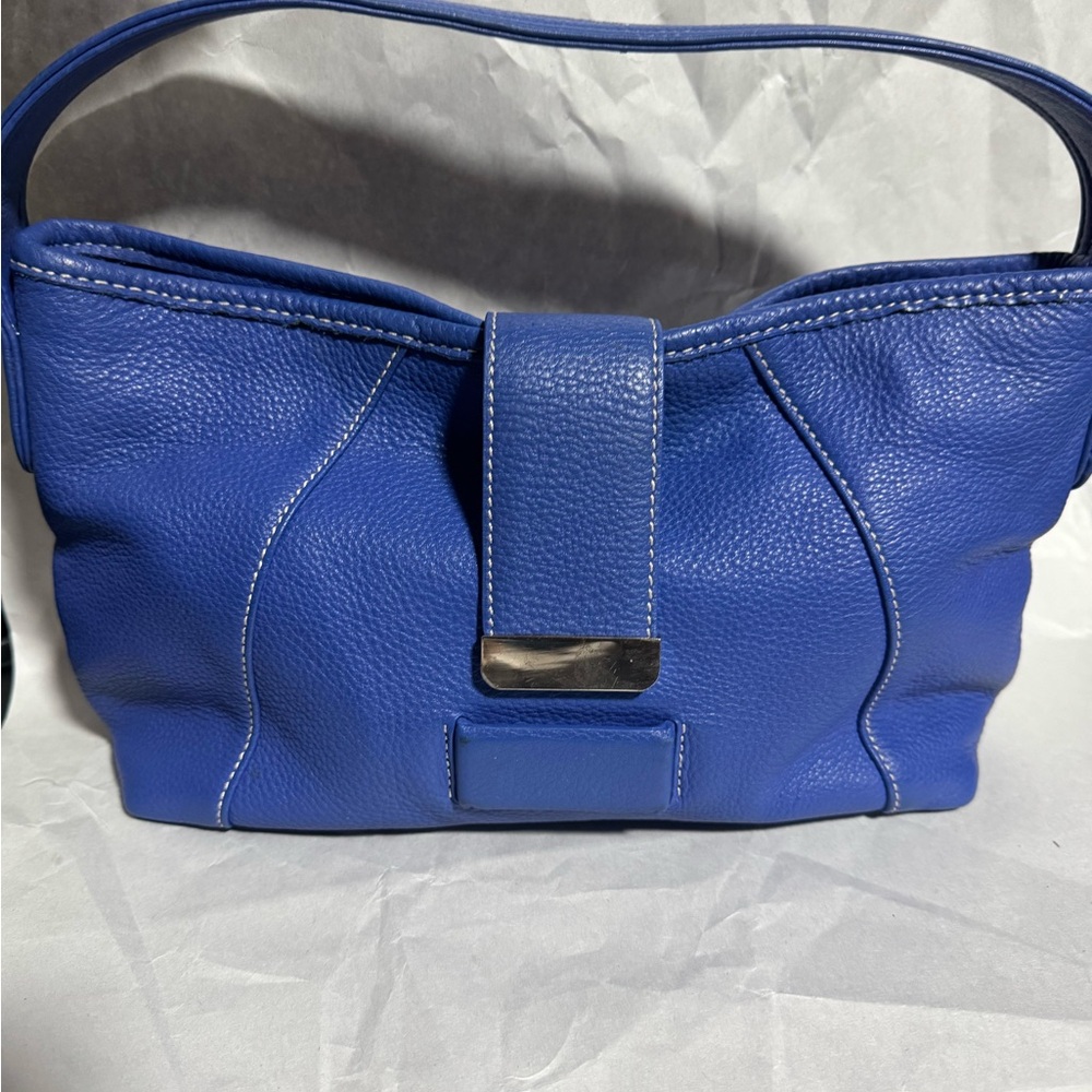 Liz Claiborne Royal Blue Leather Shoulder Bag